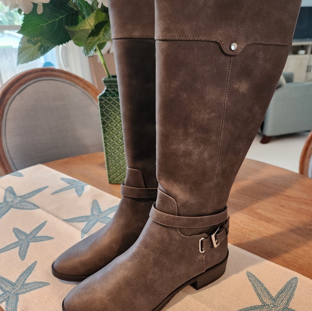 NIB Style & Co. Dark Brown Low Heeled Tall Boots
